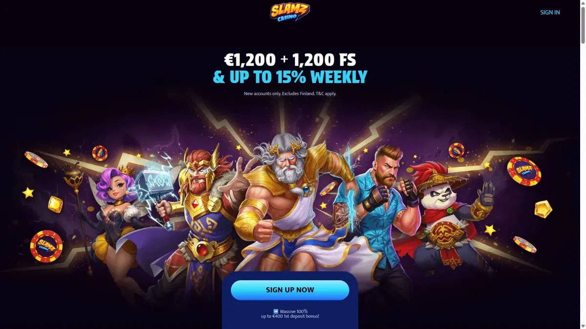 Slamz Casino Kuvakaappaus 1
